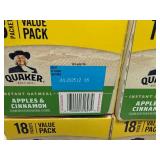 4x 18pk Quaker Apples & Cinnamon Oatmeal