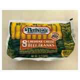 3x 8ct Nathans Cheddar Cheese Beef Franks