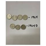 1964 Silver Roosevelt Dimes Lot