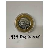 1995 Grand Casino .999 Fine Silver Coin