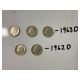 1962-D & 1963-D Silver Dimes