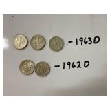 1962-D & 1963-D Silver Dimes