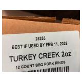 Turkey Creek Snacks Bar-B-Que Chicharrones Fried Pork Skins 12-Count 2oz Bags