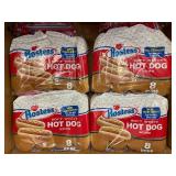 4x Hostess Soft White Hot Dog Buns - 8 Buns Each