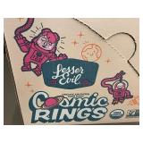 LesserEvil Cosmic Rings Berry Blast Organic Snacks (4 Bags, 3oz Each, Exp. 5/7/25)