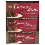 Queen Anne Cordial Cherries Dark Chocolate 3 Boxes 10ct ea, Best by Mar 2025