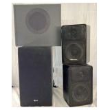 Realistic Bookshelf Speakers Pair with LG Speaker Mixed Set