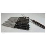 Chicago Cutlery Steak Knife Set 10 Pc Mixed with Carving Fork