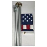 American Flag with Metal Flagpole Eagle Finial