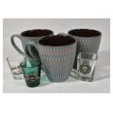Mixed Drinkware Lot Coffee Mugs Shot Glasses Jack Daniels Sturgis