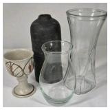 Lot of 4 Decorative Vases Glass Ceramic Vase Assorted Shapes Home Decor