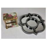 Jewelry Box Trinket Chest and Metal Candle Holder Decorative Set