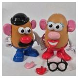 2 Mr Potato Head Figures with Accessories Glasses Shoes Parts