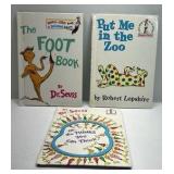 Vintage Dr Seuss Beginner Books Lot of 3 Foot Book Put Me in the Zoo