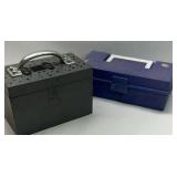 Metal Lock Box with Handle and Plastic Storage Case