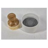 Groovi Collaborative Kitchen Scrub Brush with Holder Soap Dispenser Set