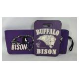 Buffalo Bison Seat Cushion Pad Purple Stadium Chair Cushion with Handle