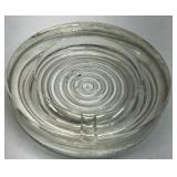 Vintage Clear Glass Ashtray Concentric Ring Round Design