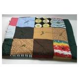 Handmade Patchwork Quilt Blanket Multicolor Tie Quilt Square Pattern Throw