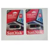SanDisk Cruzer Glide 32GB USB Flash Drive Lot of 2 USB 2.0