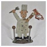 Vintage Metal Chef Wall Hook Rack Kitchen Utensil Holder Retro Decor