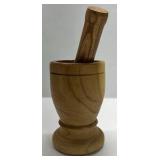 IMUSA Wood Mortar and Pestle Kitchen Grinding Bowl Spice Herb Tool