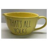 Rae Dunn That’s All Yolks Egg Pitcher Yellow Ceramic Pour Spout Handle