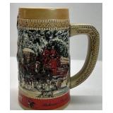 Budweiser Clydesdales Holiday Beer Stein C Series Winter Scene Mug