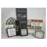 Home Decor Wall Sign Lot Farmhouse Quotes Family Love Wood Frame Plaques