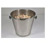 Stainless Steel Ice Bucket Seashell Fill Metal Beverage Chiller Double Handle Barware