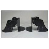 Metal Irish Setter Dog Bookends Black Silhouette Shelf Decor Display