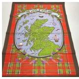 The Lochs of Scotland Tartan Map Cloth Scottish Highlands Loch Map Print Textile