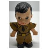 Vintage Boy Doll Painted Hair Cloth Outfit Plastic Figure Toy