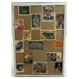 Framed Vintage USA Postage Stamps Display Collage Wall Decor