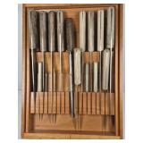 Lot of Kitchen Knives Wood Handle Dexter Russell Cutlery Set Block