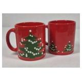 Christmas Holiday Mug Assortment Rae Dunn Jolly Holly Santa Face Red Green Ceramic Cups
