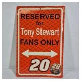 ony Stewart Fans Only Sign, Number 20 NASCAR Racing Wall Decor