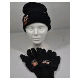 Tony Stewart #20 Home Depot Beanie Hat Gloves Set Black NASCAR Winter Knit