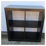Black Cube Storage Shelf 4 Compartment Bookcase Organizer Display Unit