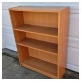 Oak Veneer Bookcase 3 Shelf Open Bookshelf Display Storage Unit