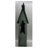 Primitive Wood Birdhouse Tall Star Cutout Rustic Farmhouse Decor