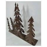 Metal Pine Tree Silhouette Decor Rustic Lodge Forest Cutout Sculpture