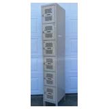Vintage Metal Locker Cabinet 6 Door Industrial Storage School Gym Style