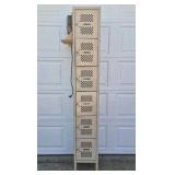 Vintage Metal Locker Cabinet 6 Door Industrial Storage School Gym Style