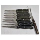 Chicago Cutlery Steak Knife Set 10 Pc Mixed with Carving Fork