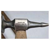 Lot of 3 Snap On Ball Peen Hammers Wood Handle USA