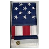 American Flag with Metal Flagpole Eagle Finial