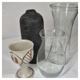 Lot of 4 Decorative Vases Glass Ceramic Vase Assorted Shapes Home Decor
