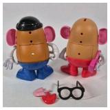 2 Mr Potato Head Figures with Accessories Glasses Shoes Parts