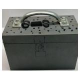 Metal Lock Box with Handle and Plastic Storage Case